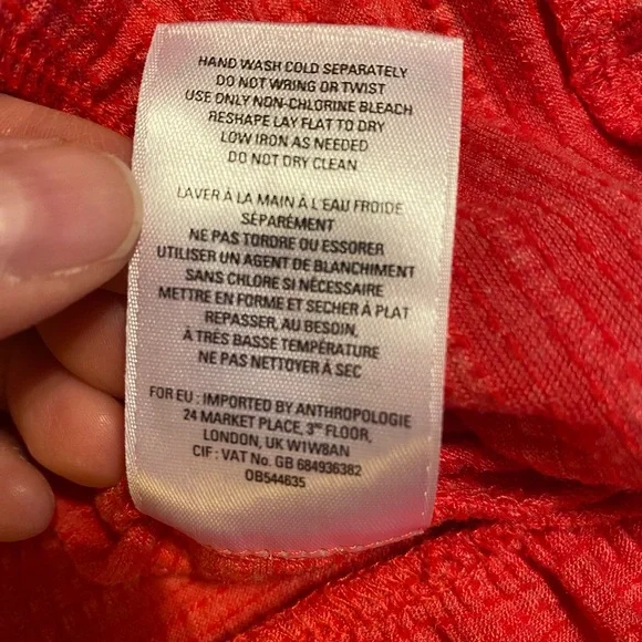 Anthropologie Deletta Thea Pink Babydoll Peplum Tiered Long Sleeves Top - Picture 8 of 11